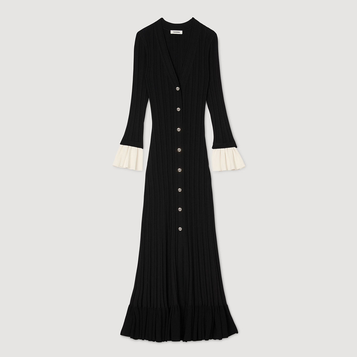 Two-tone knit maxi dress | Sandro