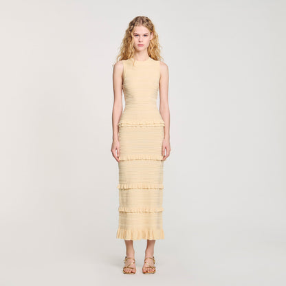 Ruffled knit maxi dress | Sandro