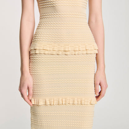 Ruffled knit maxi dress | Sandro