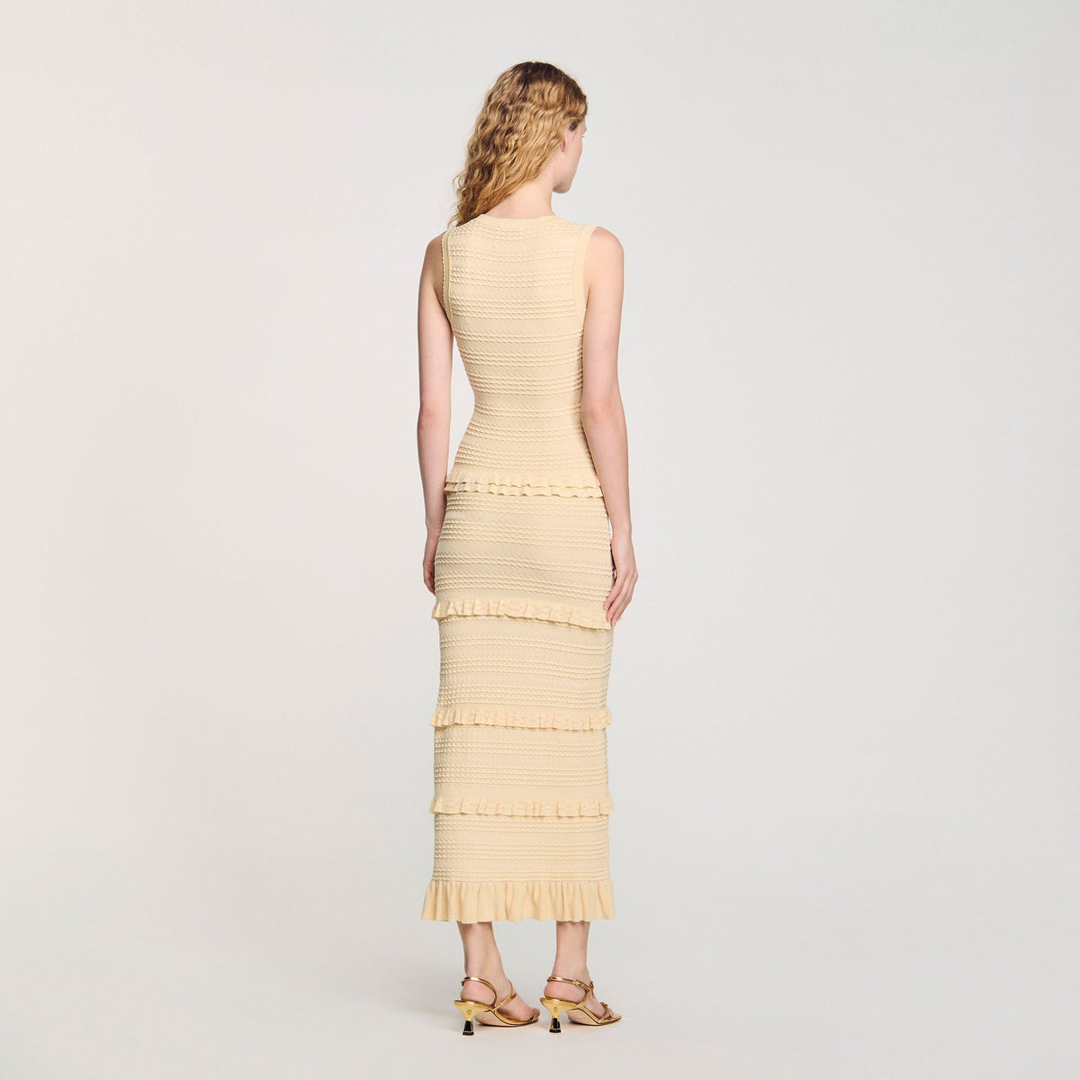 Ruffled knit maxi dress | Sandro