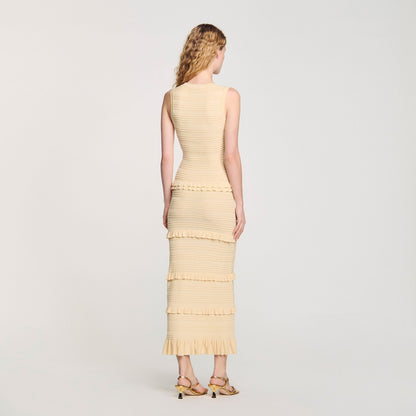 Ruffled knit maxi dress | Sandro