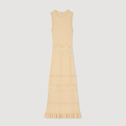 Ruffled knit maxi dress | Sandro