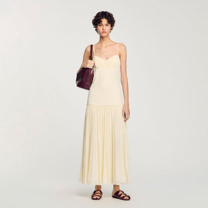 Pleated maxi dress | Sandro