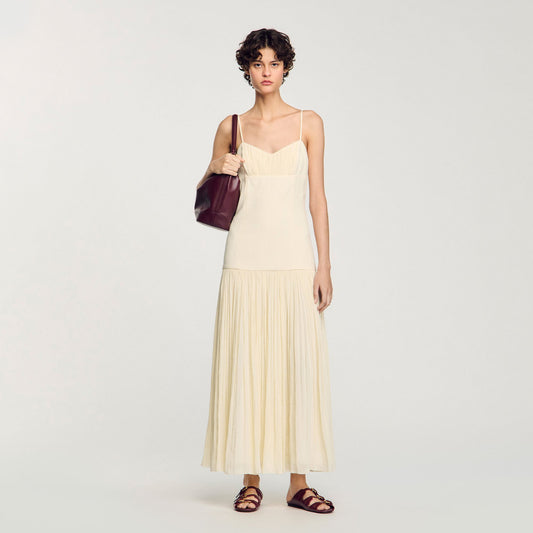 Pleated maxi dress | Sandro