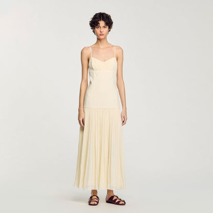Pleated maxi dress | Sandro