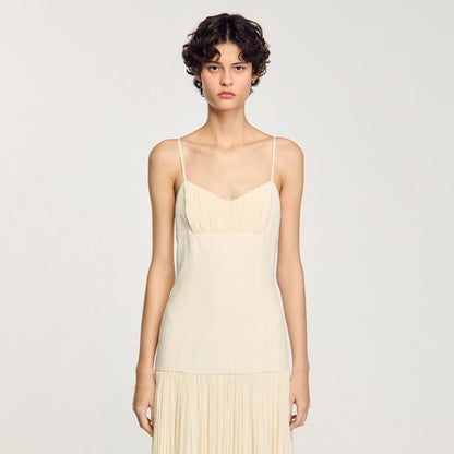 Pleated maxi dress | Sandro