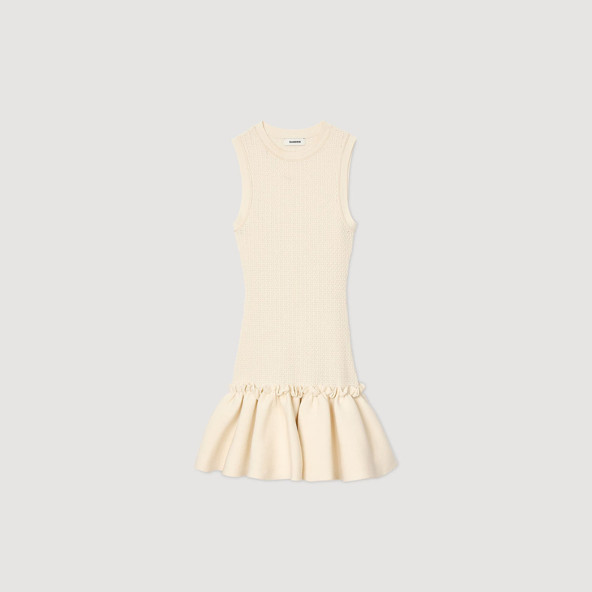 Mini knit dress with ruffle | Sandro