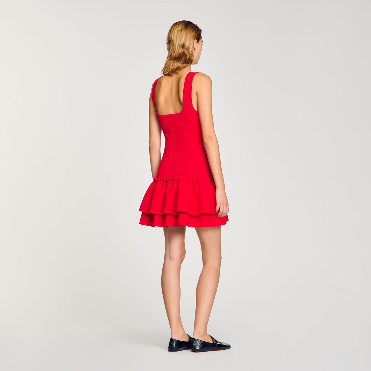 Mini knit dress with ruffles | Sandro