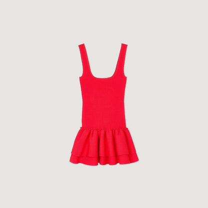 Mini knit dress with ruffles | Sandro