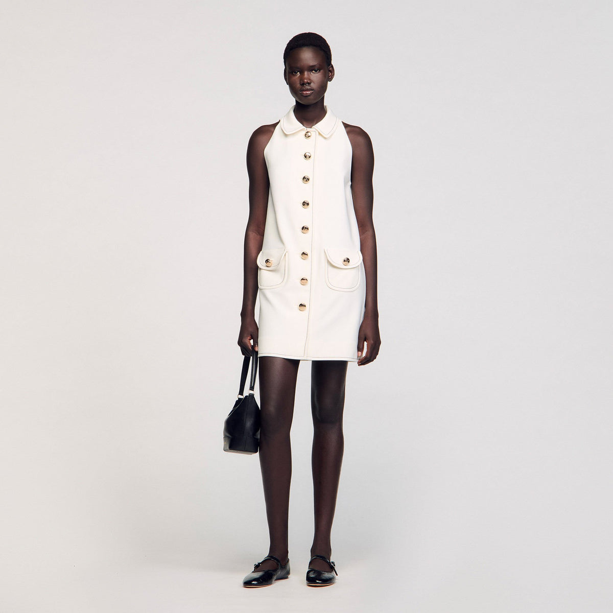 Peter Pan collar mini dress | Sandro