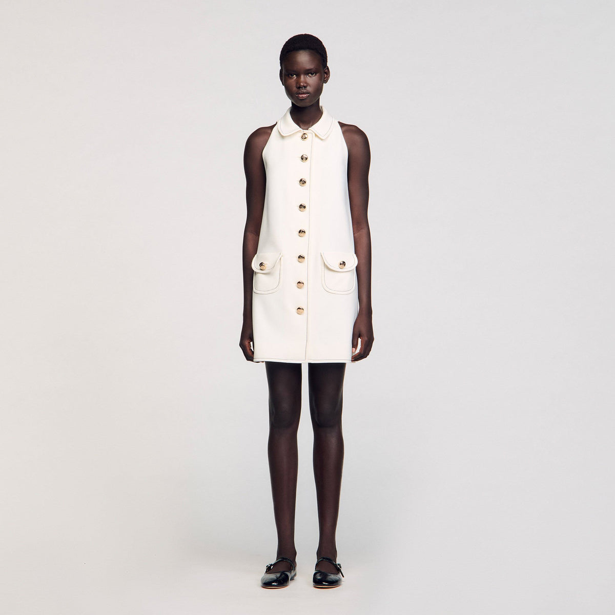 Peter Pan collar mini dress | Sandro