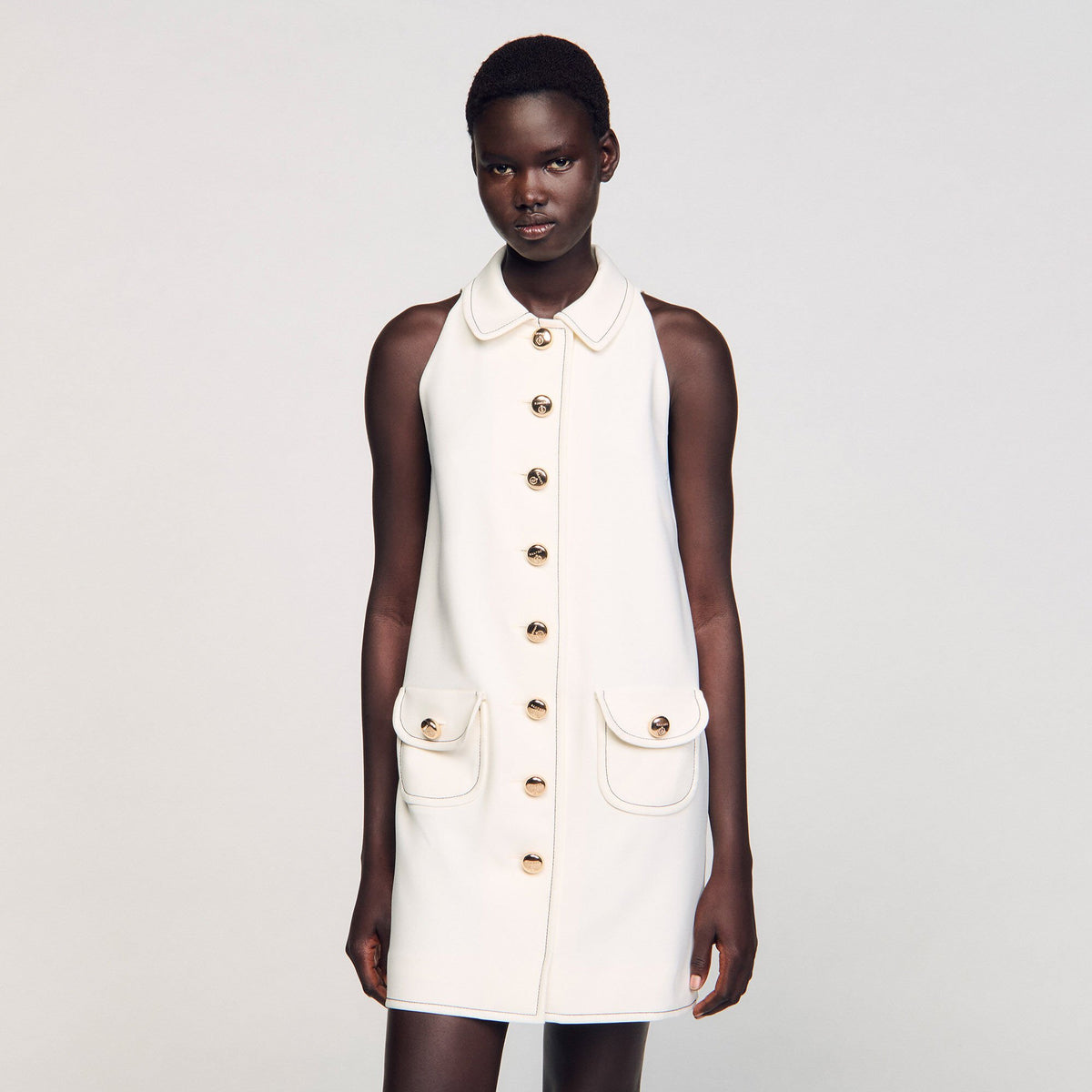 Peter Pan collar mini dress | Sandro