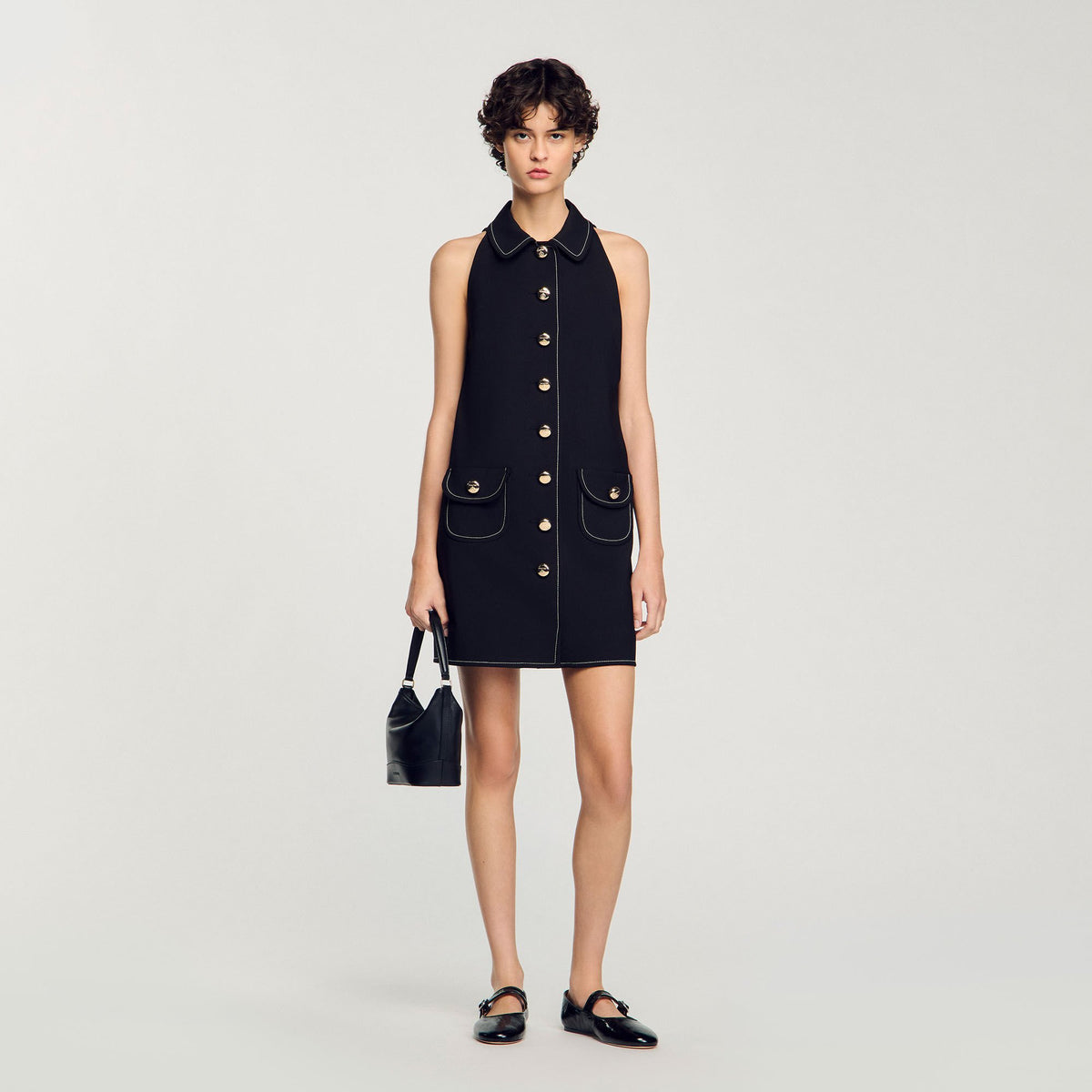 Peter Pan collar mini dress | Sandro