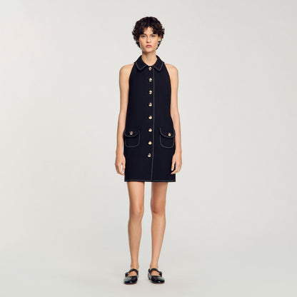 Peter Pan collar mini dress | Sandro