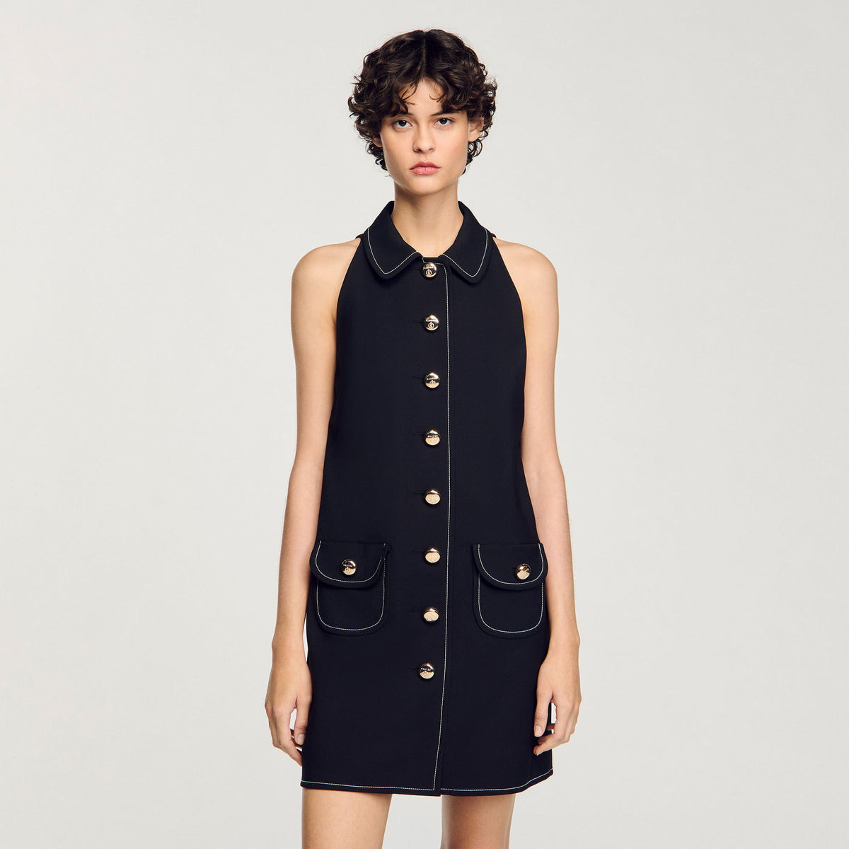 Peter Pan collar mini dress | Sandro