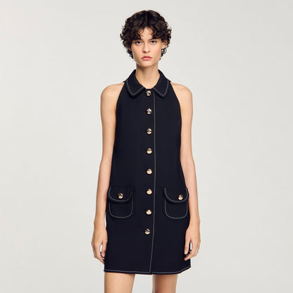 Peter Pan collar mini dress | Sandro