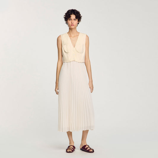 Pleated maxi dress | Sandro