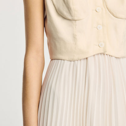 Pleated maxi dress | Sandro