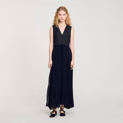 Pleated maxi dress | Sandro