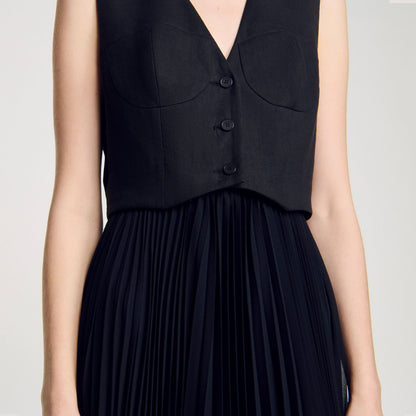 Pleated maxi dress | Sandro