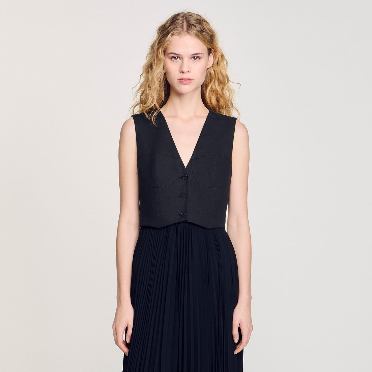 Pleated maxi dress | Sandro