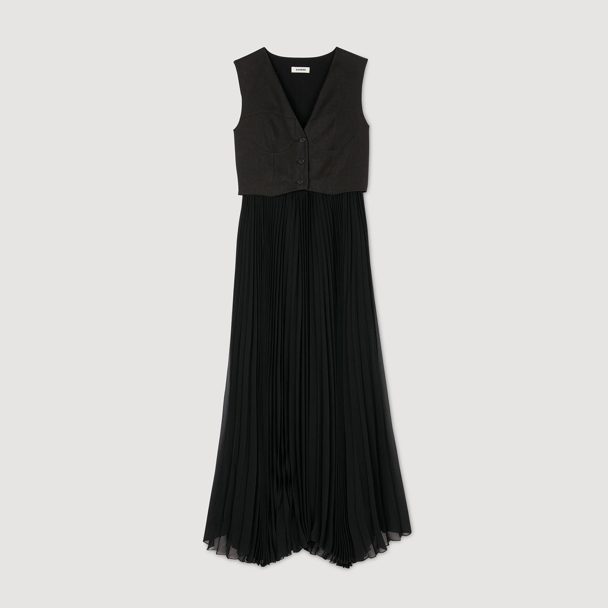 Pleated maxi dress | Sandro