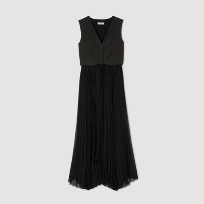 Pleated maxi dress | Sandro