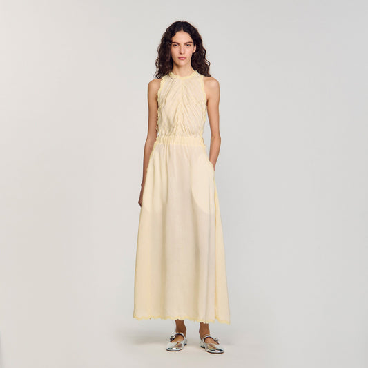 Maxi dress with lace details | Sandro