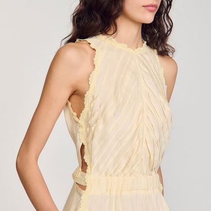 Maxi dress with lace details | Sandro