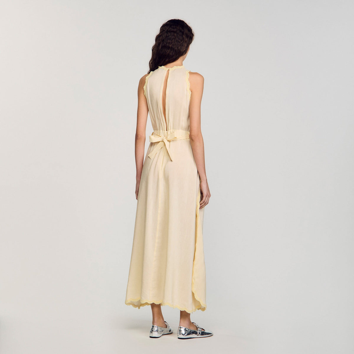 Maxi dress with lace details | Sandro