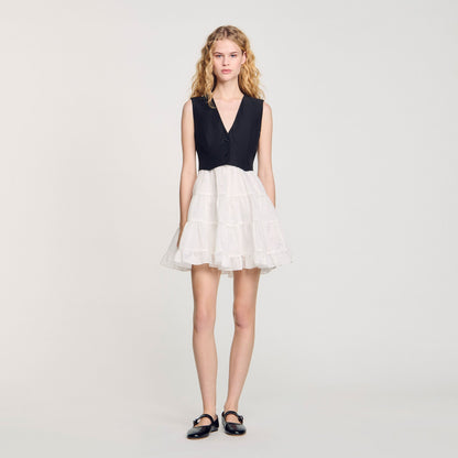Two-tone mini dress | Sandro