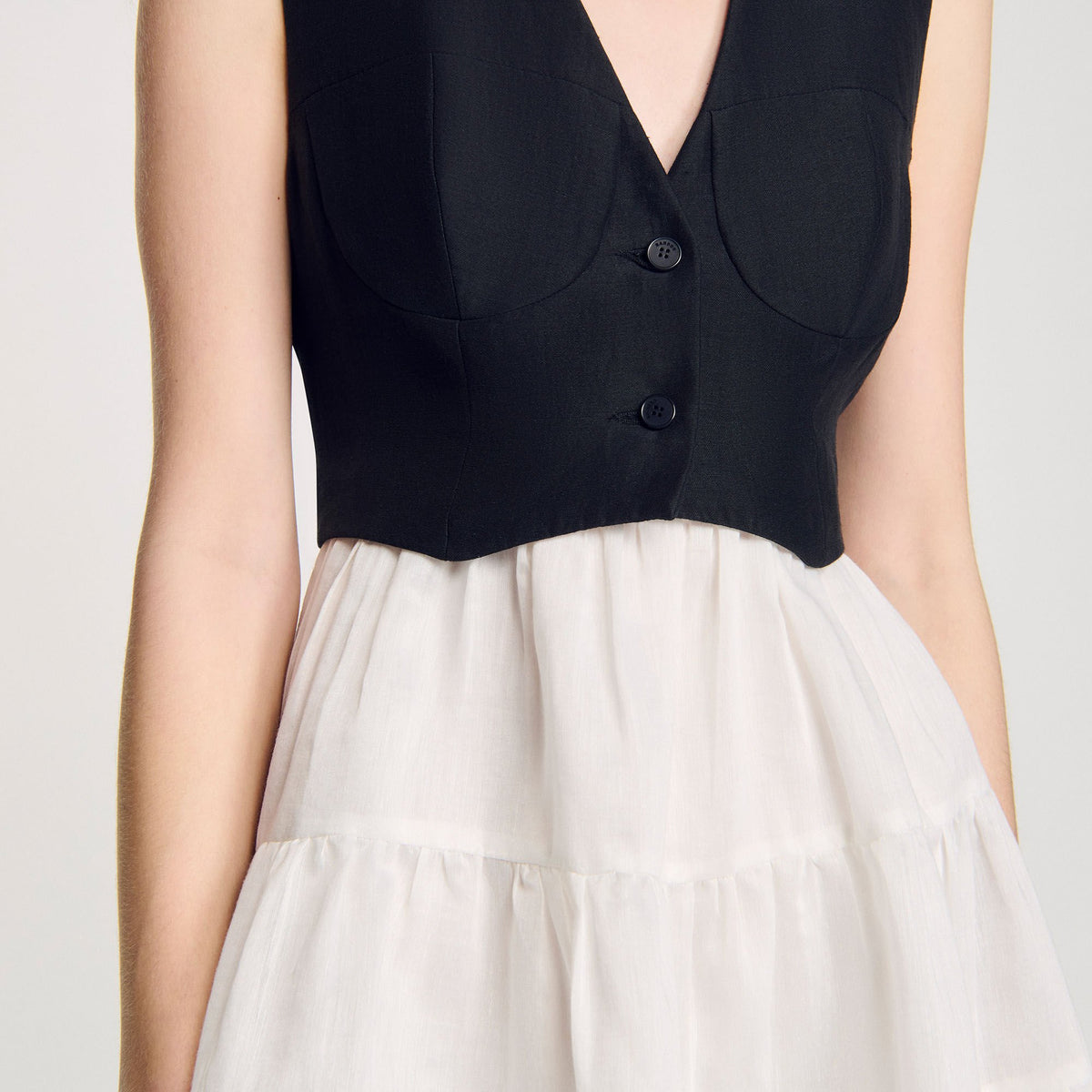 Two-tone mini dress | Sandro