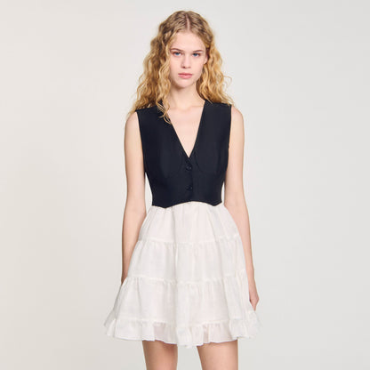 Two-tone mini dress | Sandro