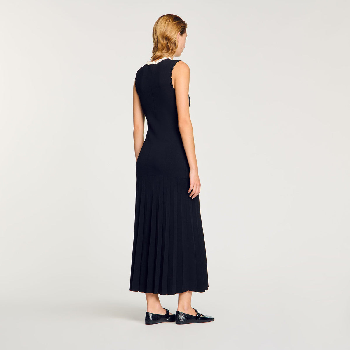 Maxi dress with crochet detailing | Sandro
