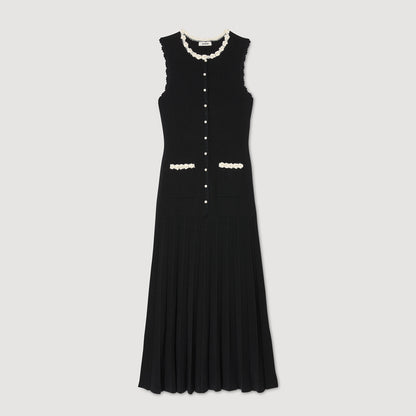 Maxi dress with crochet detailing | Sandro