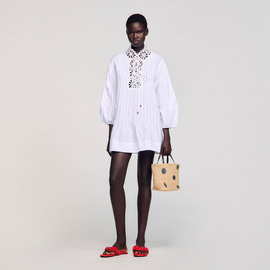 Mini dress with lace detail | Sandro