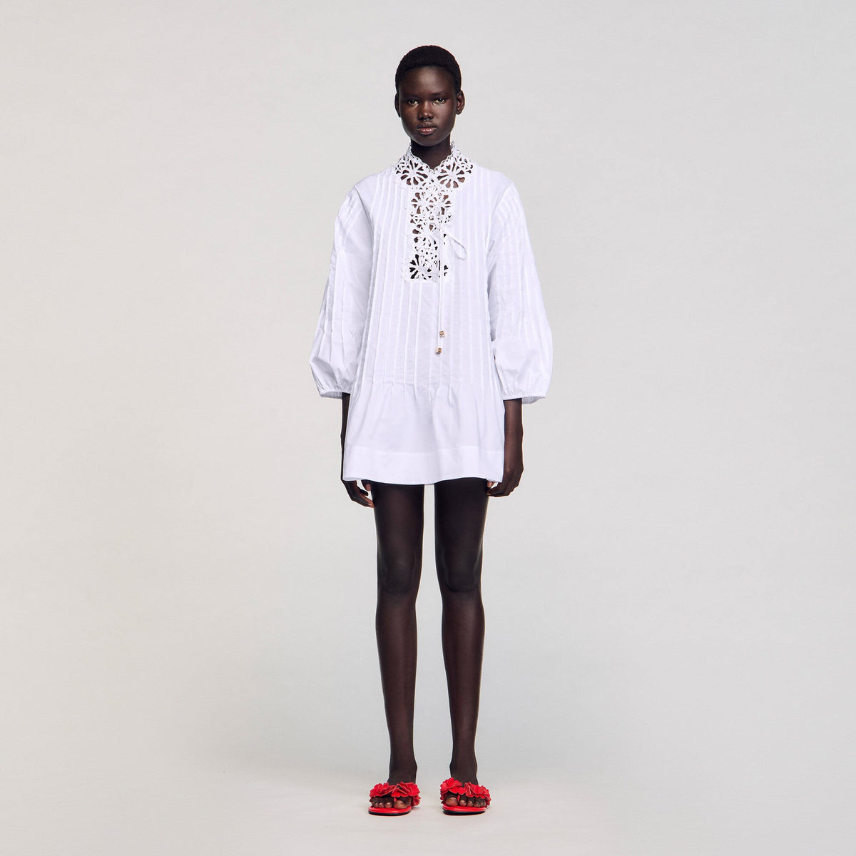 Mini dress with lace detail | Sandro