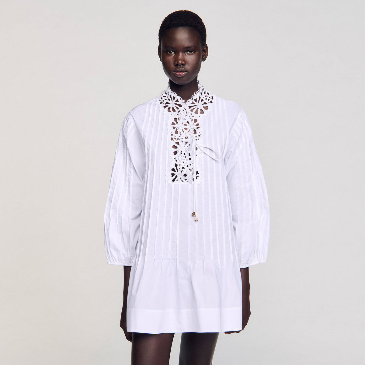 Mini dress with lace detail | Sandro