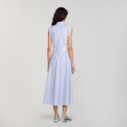 Striped embroidered maxi dress | Sandro