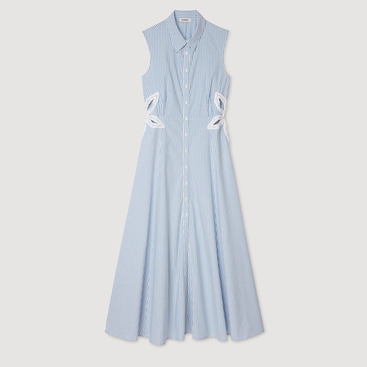 Striped embroidered maxi dress | Sandro