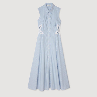Striped embroidered maxi dress | Sandro