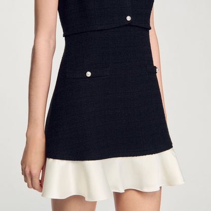 Two-tone tweed mini dress | Sandro