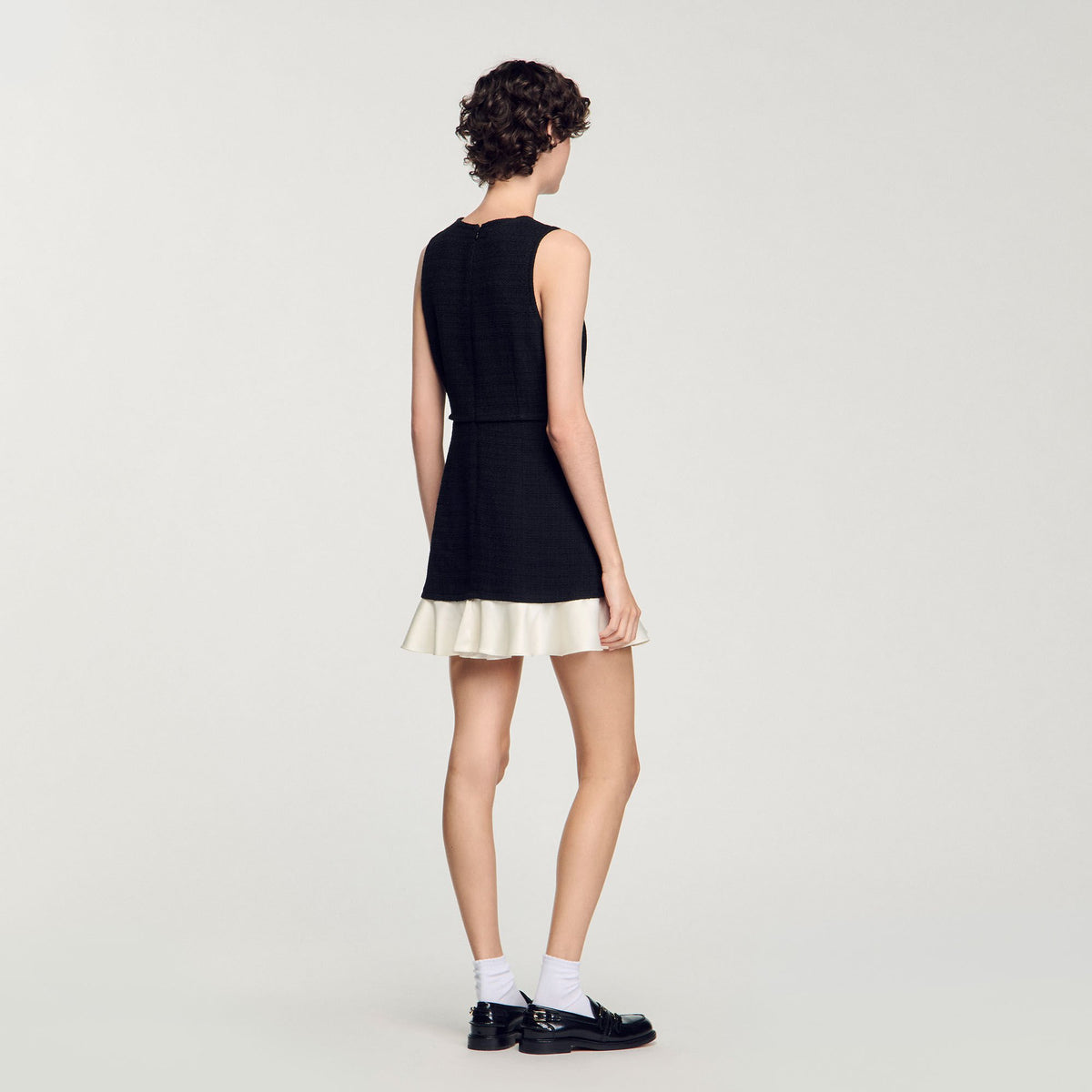Two-tone tweed mini dress | Sandro