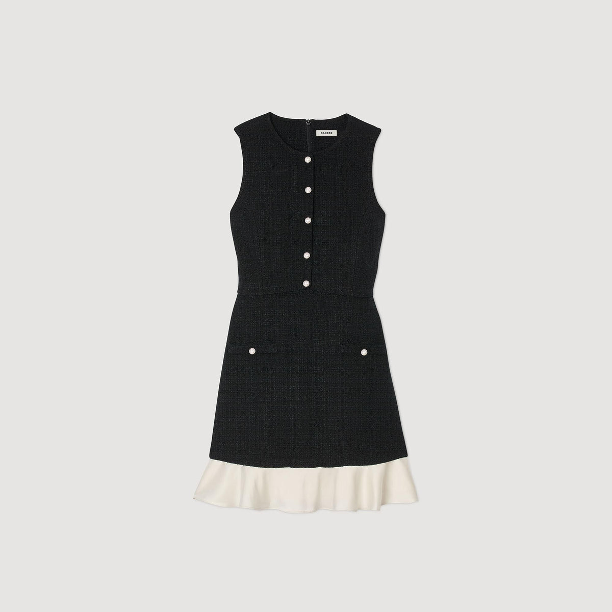 Two-tone tweed mini dress | Sandro