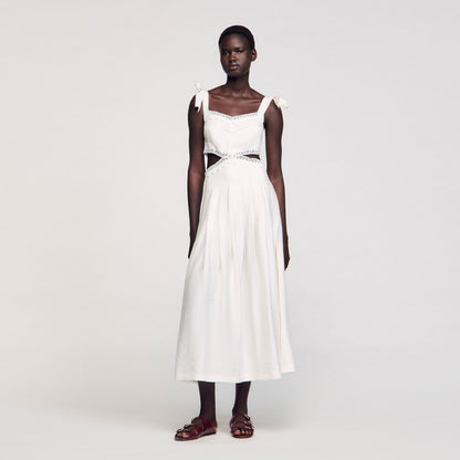 Lace trim maxi dress | Sandro
