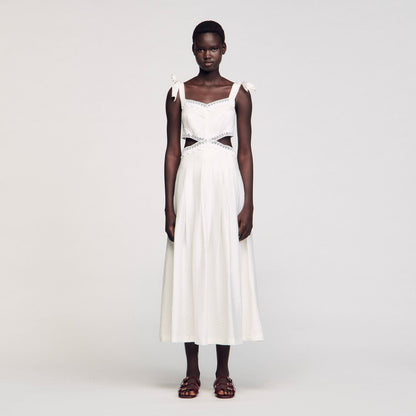 Lace trim maxi dress | Sandro