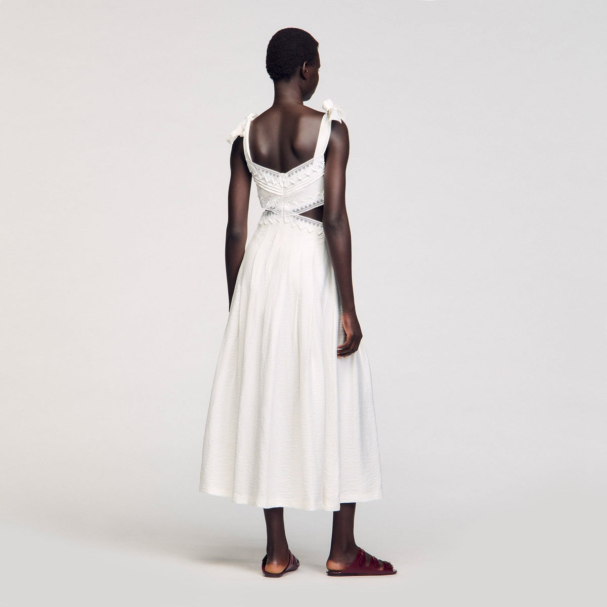 Lace trim maxi dress | Sandro