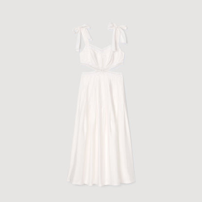 Lace trim maxi dress | Sandro