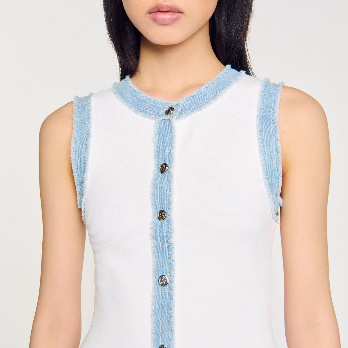 Mini knit dress with ruffles | Sandro