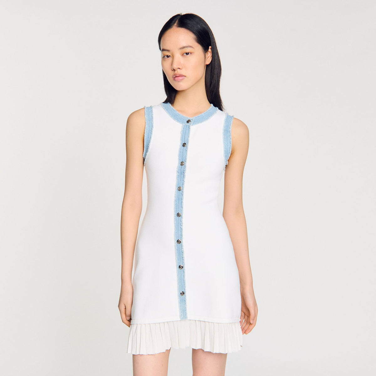 Mini knit dress with ruffles | Sandro